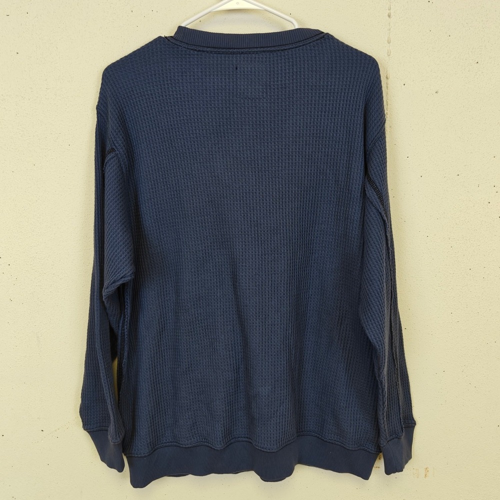 Aerie Waffle Knit Crewneck Pullover Sweater Women's Small Slate Oversized Chunky - Picture 4 of 7